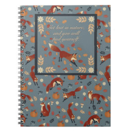 Caderno Espiral Notebook com padrão Fox em cores suaves de outono