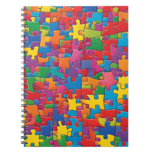Caderno Espiral Notebook com padrão quebra-cabeça - Para mentes cr