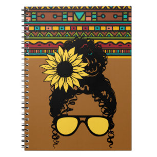 Caderno Espiral Notebook com padrão tribal da mulher negra Foto es