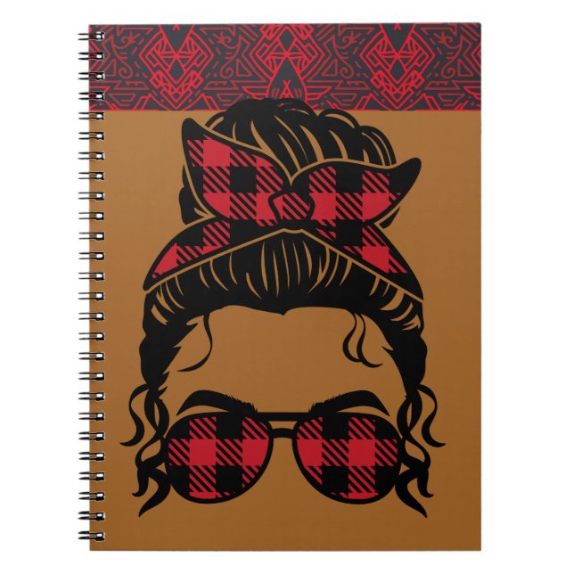 Caderno Espiral Notebook com padrão tribal para mulheres negras (Frente)