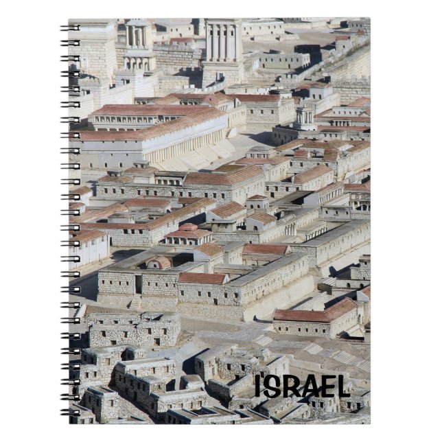 Caderno Espiral Notebook com réplica de Jerusalém de Israel (Frente)