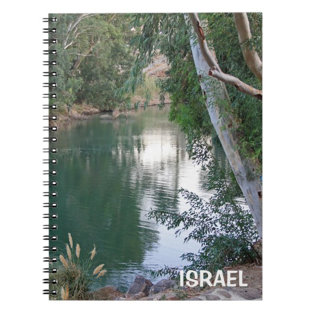Caderno Espiral Notebook com rio Jordão de Israel (Frente)