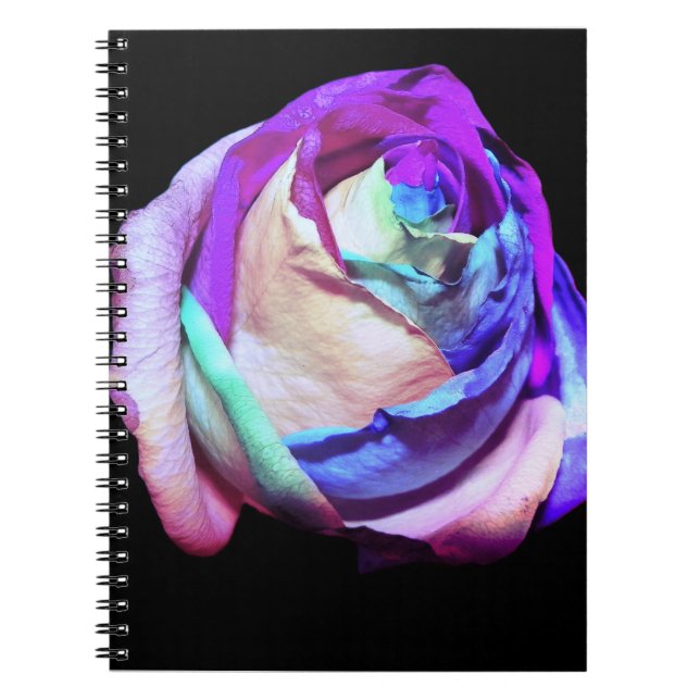 Caderno Espiral Notebook com Rosa cósmico (Frente)