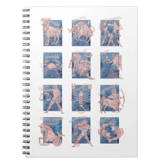 Caderno Espiral Notebook com sinais Zodiac 12 Star