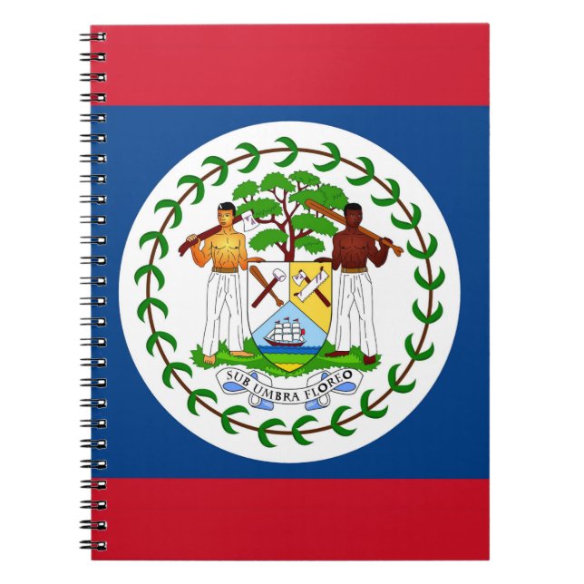 Caderno Espiral Notebook com Sinalizador de Belize (Frente)