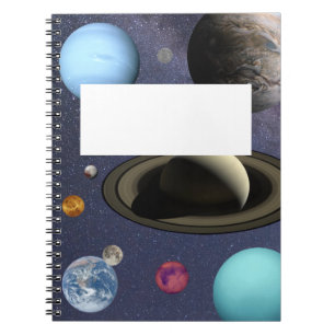 Caderno Espiral Notebook com sistema solar Planetas Fotografia Esp