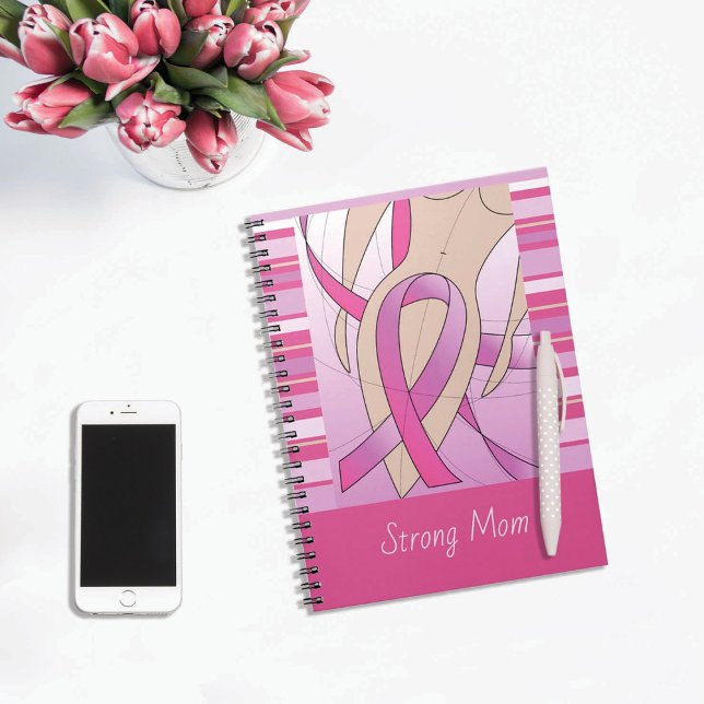 Caderno Espiral Notebook com Sobrevivente de câncer forte da mãe (Criador carregado)