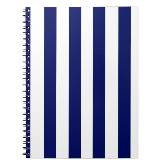 Caderno Espiral Notebook com striping de marinho (Frente)