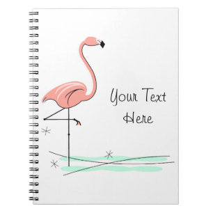 Caderno Espiral Notebook com texto lateral no oceano flameado