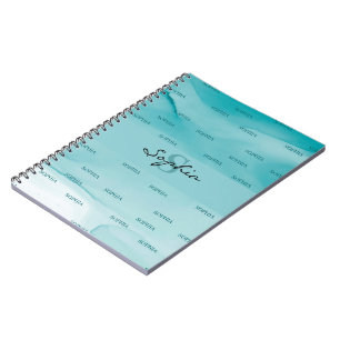 Caderno Espiral Notebook com tinta a álcool abstrato