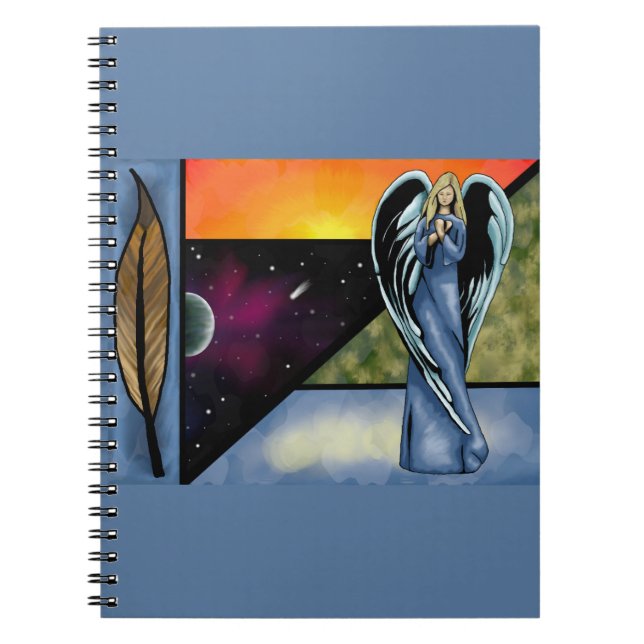 Caderno Espiral Notebook com um Angel (Frente)
