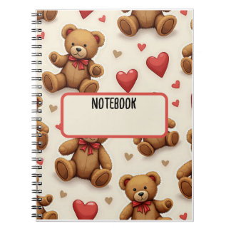 Caderno Espiral Notebook com ursos de pelúcia
