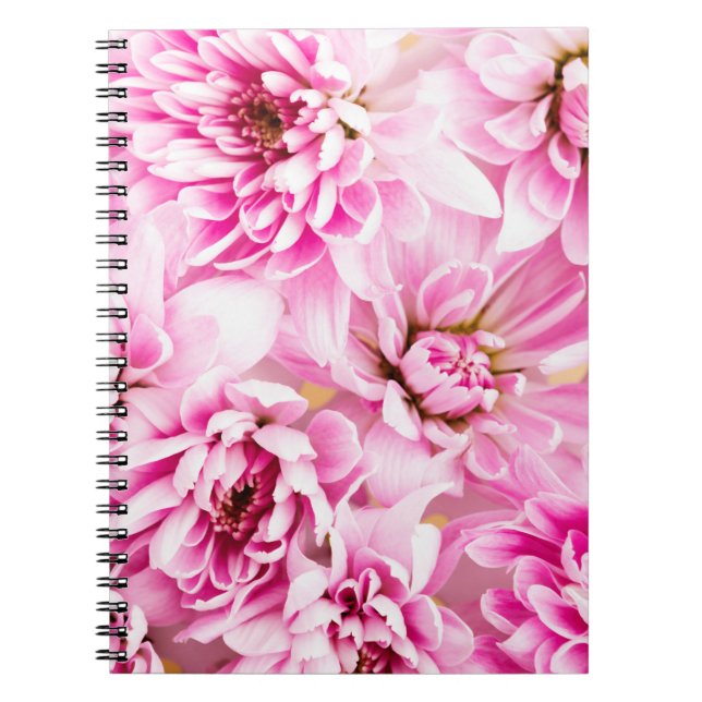 Caderno Espiral Notebook com ventilador de cristal rosa (Frente)
