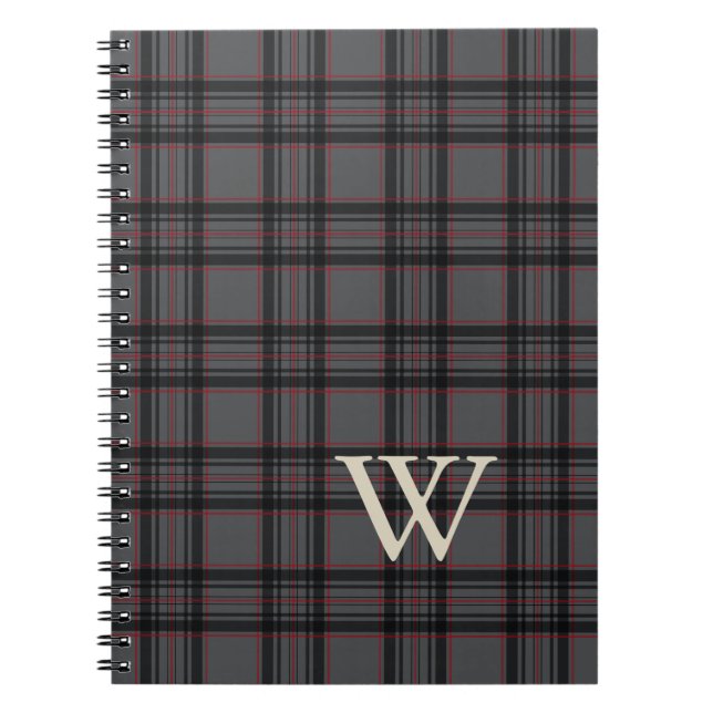 Caderno Espiral Notebook com Xadrez monograma (Frente)