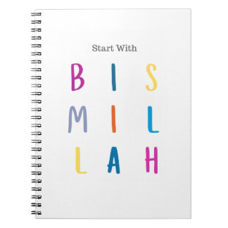Caderno Espiral Notebook - Comece com Bismillah