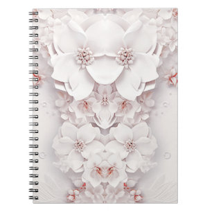Caderno Espiral Notebook cor-de-rosa com luvas e marfim