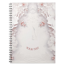 Caderno Espiral Notebook cor-de-rosa com luvas e marfim