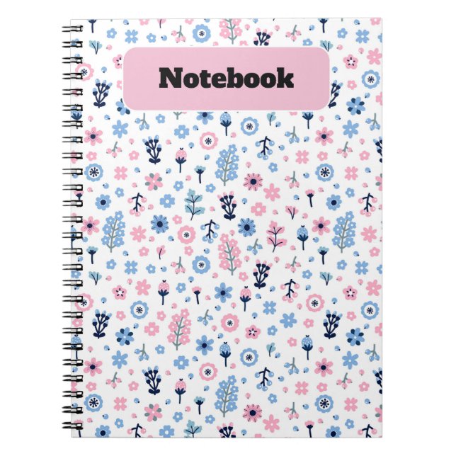 Caderno Espiral Notebook cor-de-rosa e azul (Frente)