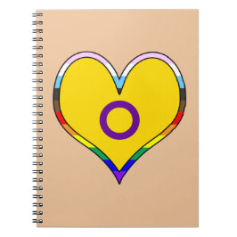 Caderno Espiral Notebook Coração do Orgulho Intersexual