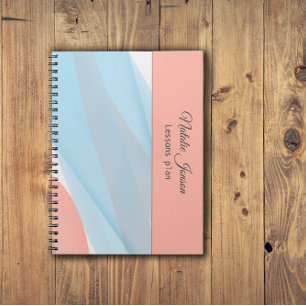 Caderno Espiral Notebook Coral aquamarine com nome simples Spiral 