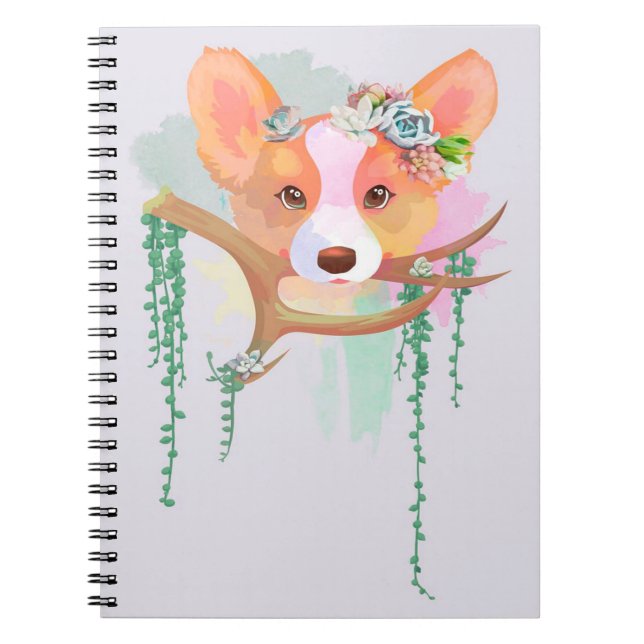 Caderno Espiral   Notebook Corgi (Frente)