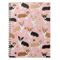 Notebook Corgi Dog Paws e Bones