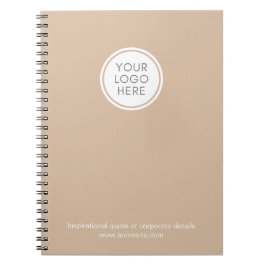 Caderno Espiral Notebook corporativo com logotipo e informações co