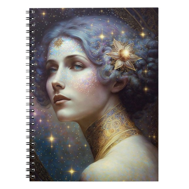 Caderno Espiral Notebook Cósmico de Deusa Fantasia (Frente)