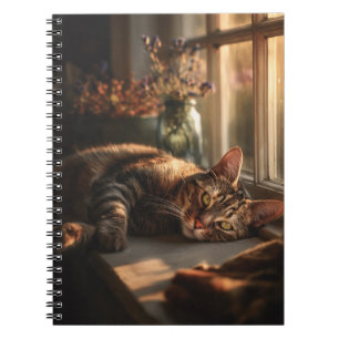 Caderno Espiral Notebook Cozy Cat em luz solar espiral