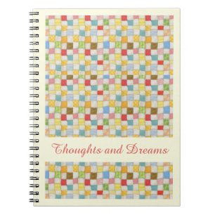 Caderno Espiral Notebook CRAZY QUILT 6.5x8.75 + texto amarelo