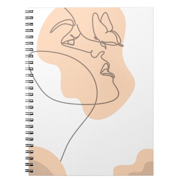 Caderno Espiral Notebook Cream Brown Abstrato Spiral (Frente)