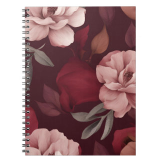Caderno Espiral Notebook Crimson Floral