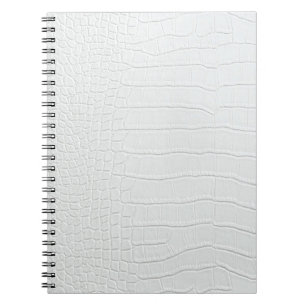 Caderno Espiral Notebook Crocodilo Branco com Impressão de Pele