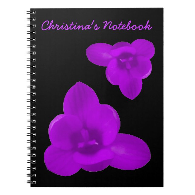 Caderno Espiral Notebook Crocus Flower Purple Personalizável (Frente)