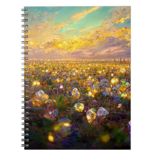 Caderno Espiral Notebook Crystal Fields e Starry Skies