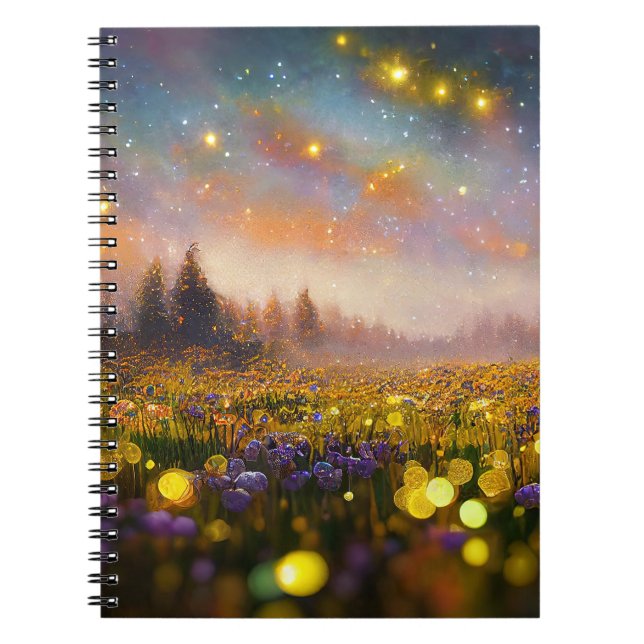 Caderno Espiral Notebook Crystal Fields e Starry Skies (Frente)