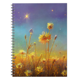 Caderno Espiral Notebook Crystal Fields e Starry Skies