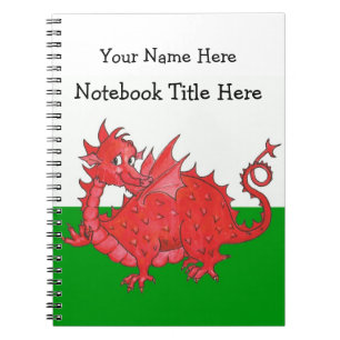 Caderno Espiral Notebook Cute Welsh Red Dragon Personalizável