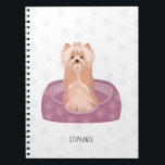 Caderno Espiral Notebook Cute Yorkshire Terrier Birthday<br><div class="desc">Celebrar o Celebrado Terrier Yorkshire com este fofo Yorkie giro e em moda. Design perfeito para sua próxima festa de aniversário de cachorro. O design é completamente personalizável. Veja o papel de coordenação e presentes.</div>