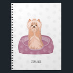 Caderno Espiral Notebook Cute Yorkshire Terrier Birthday<br><div class="desc">Celebrar o Celebrado Terrier Yorkshire com este fofo Yorkie giro e em moda. Design perfeito para sua próxima festa de aniversário de cachorro. O design é completamente personalizável. Veja o papel de coordenação e presentes.</div>