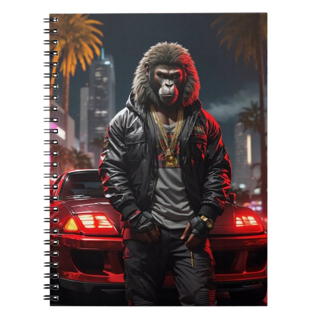 Caderno Espiral Notebook Cyberpunk Urban Ape (Frente)