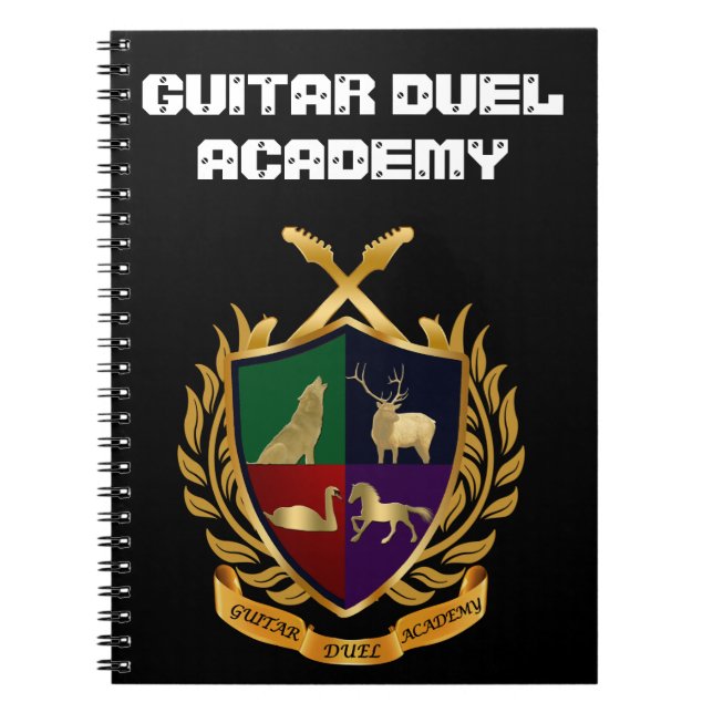 Caderno Espiral Notebook da Academia Guitar Duel (Frente)