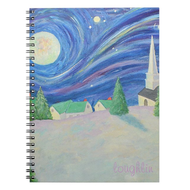 Caderno Espiral Notebook da Aldeia de Neve (Frente)