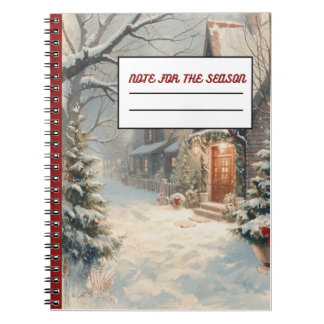 Caderno Espiral Notebook da Casa de Neve Natal,Cottag de neve de N