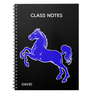Caderno Espiral Notebook da Escola Personalizada de Cavalo Azul