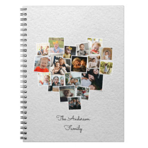 Caderno Espiral Notebook da família de colagem de fotos em forma 