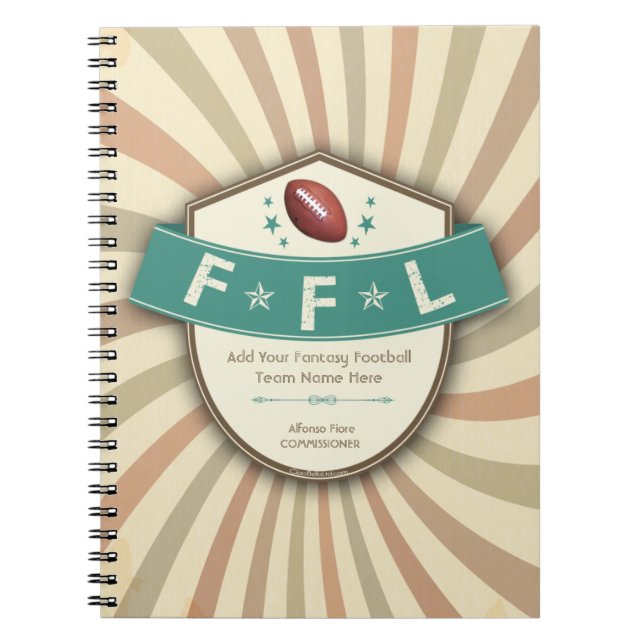 Caderno Espiral Notebook da Funky Fantasy Football League (Frente)