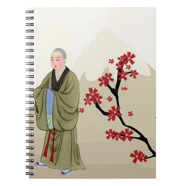 Caderno Espiral Notebook da Monge Budista (Frente)