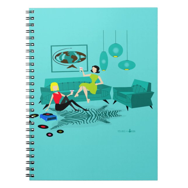 Caderno Espiral Notebook da Retro Girl in Spiral (Frente)