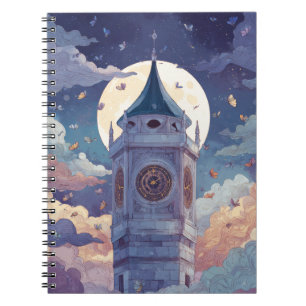 Caderno Espiral Notebook da Torre de Relógio Leve Fantasy Sky